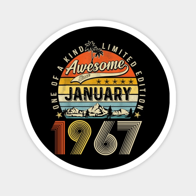 Awesome Since January 1967 Vintage 56th Birthday Magnet by louismcfarland